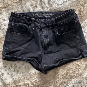 American Eagle Black Hi-Rise Shorts